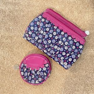 Vera Bradley Frill Boysenberry Cosmetic case and coin purse